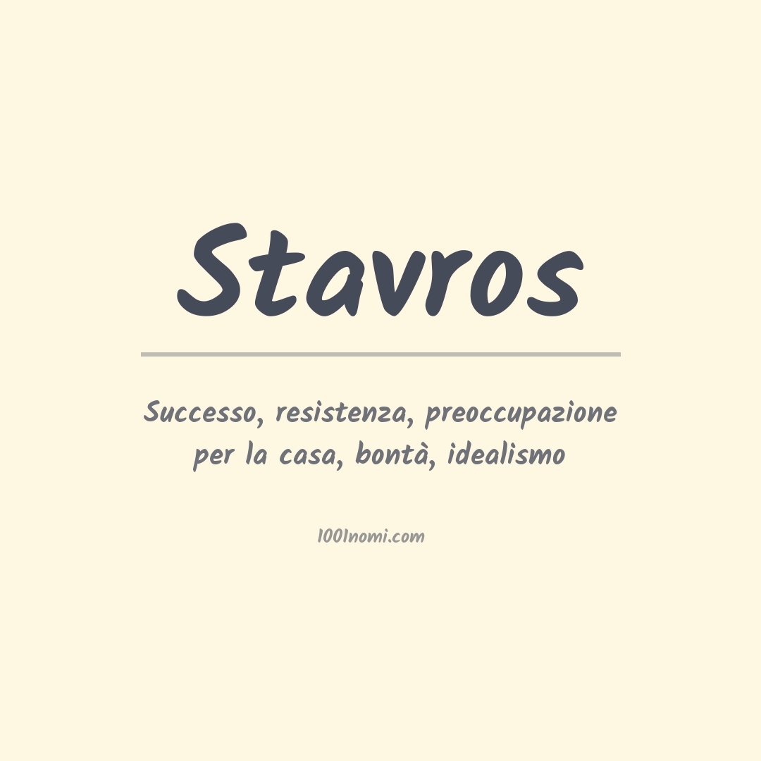 Significato del nome Stavros