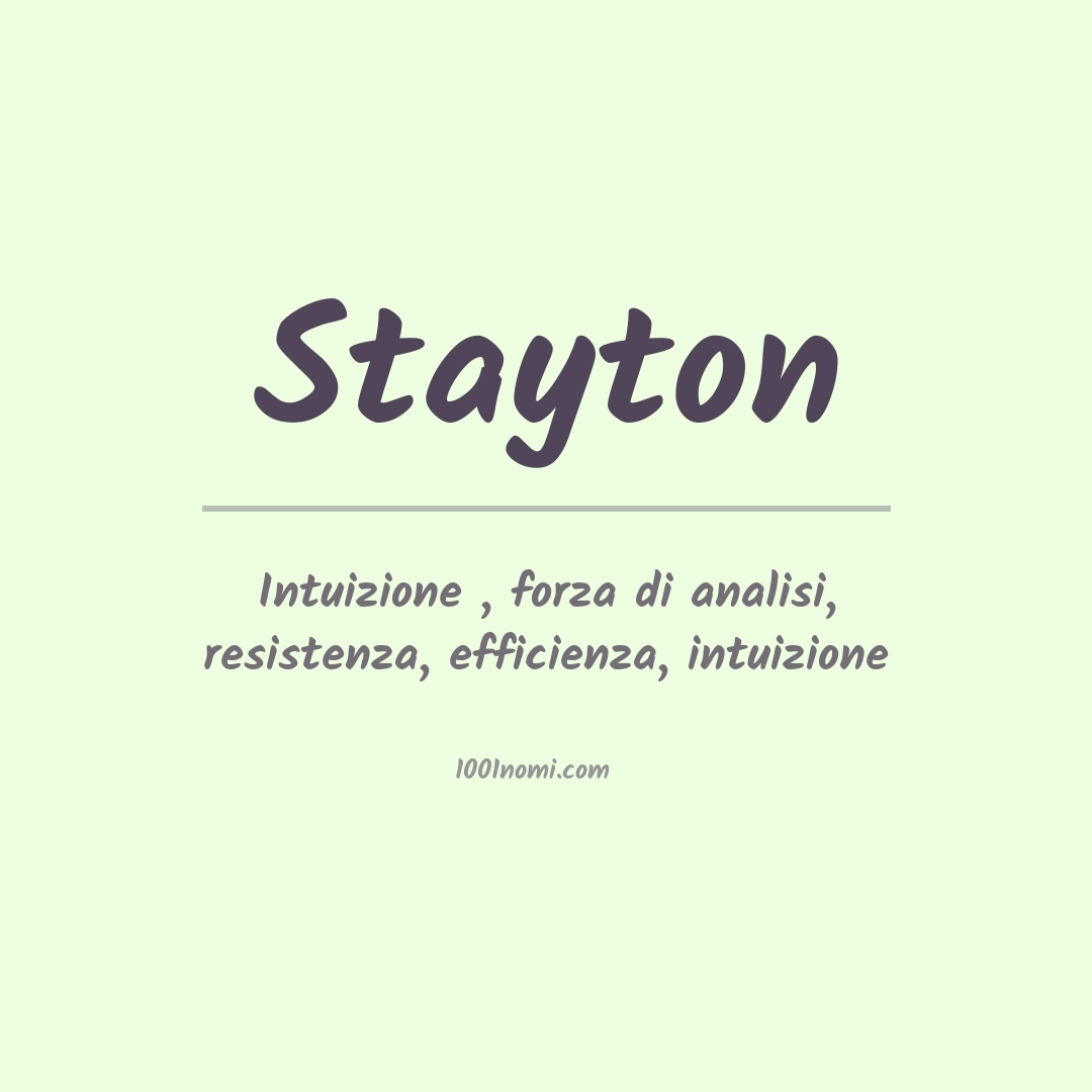 Significato del nome Stayton