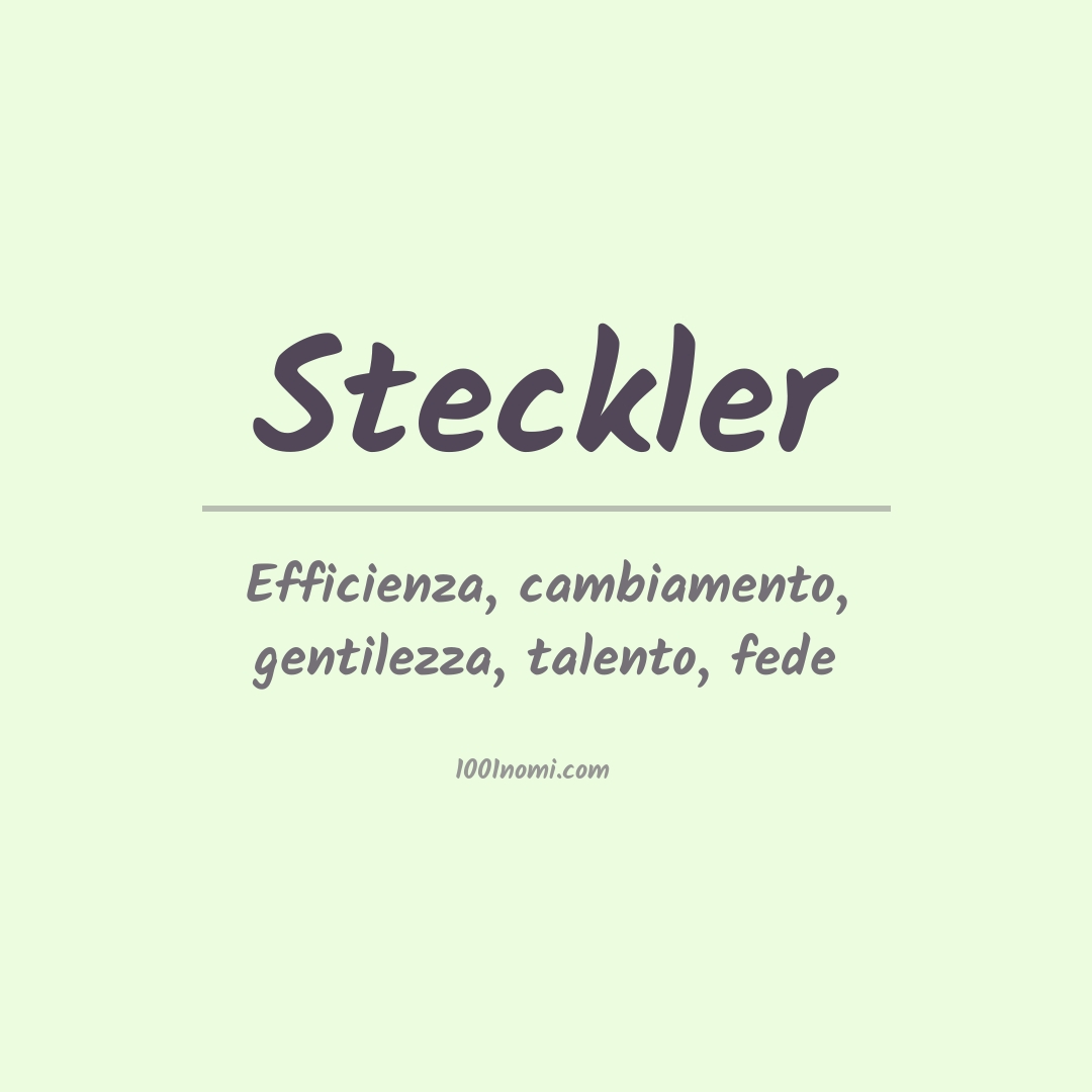 Significato del nome Steckler