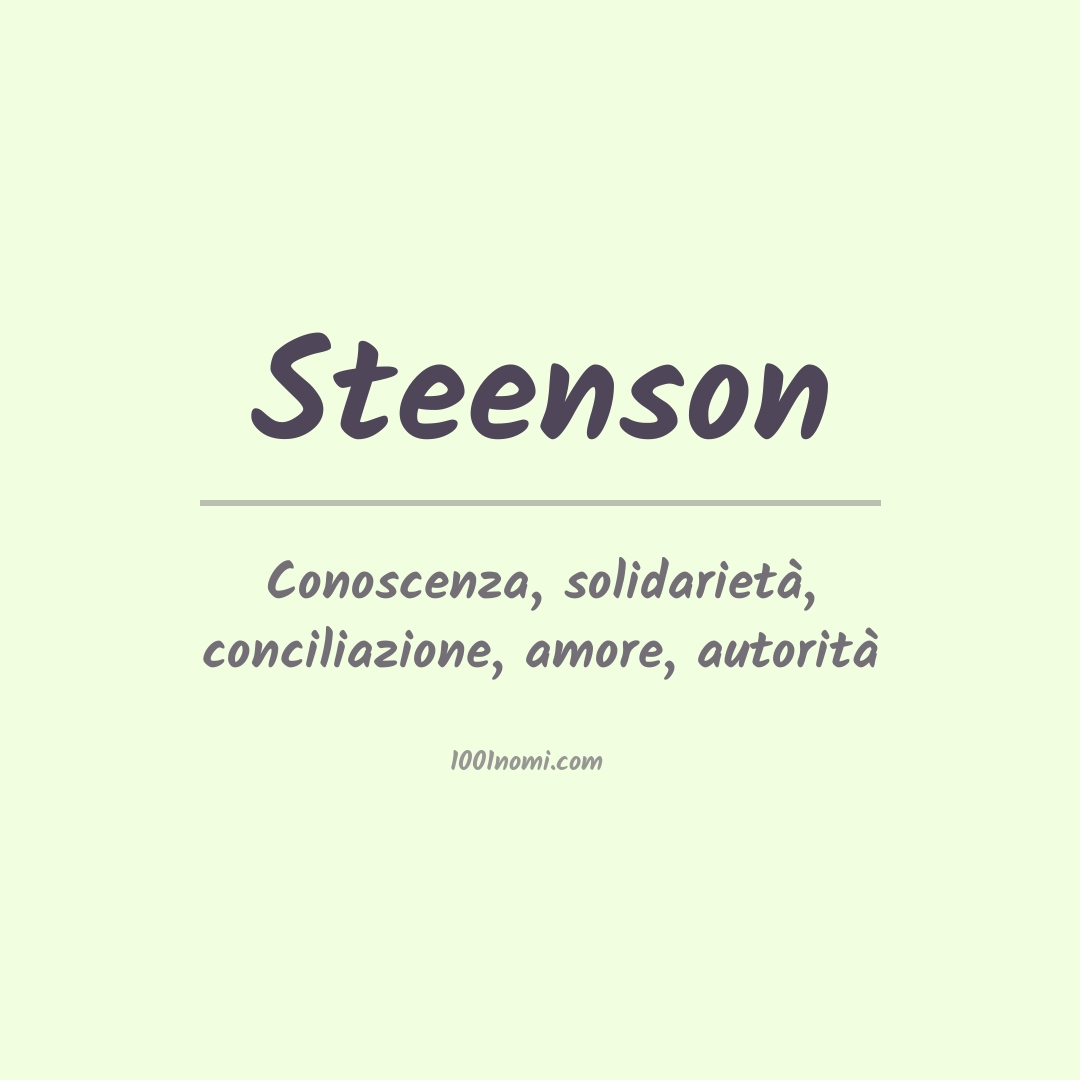 Significato del nome Steenson