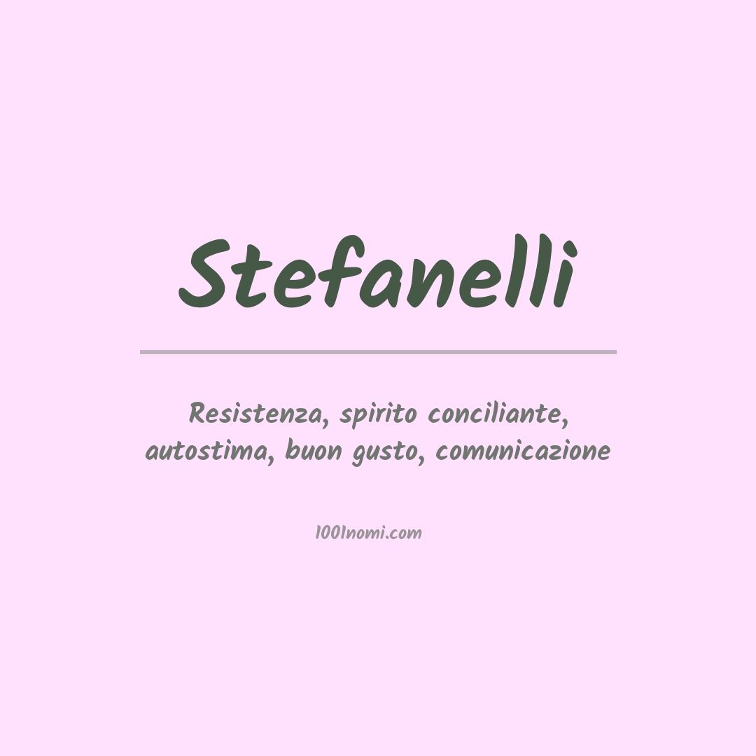 Significato del nome Stefanelli