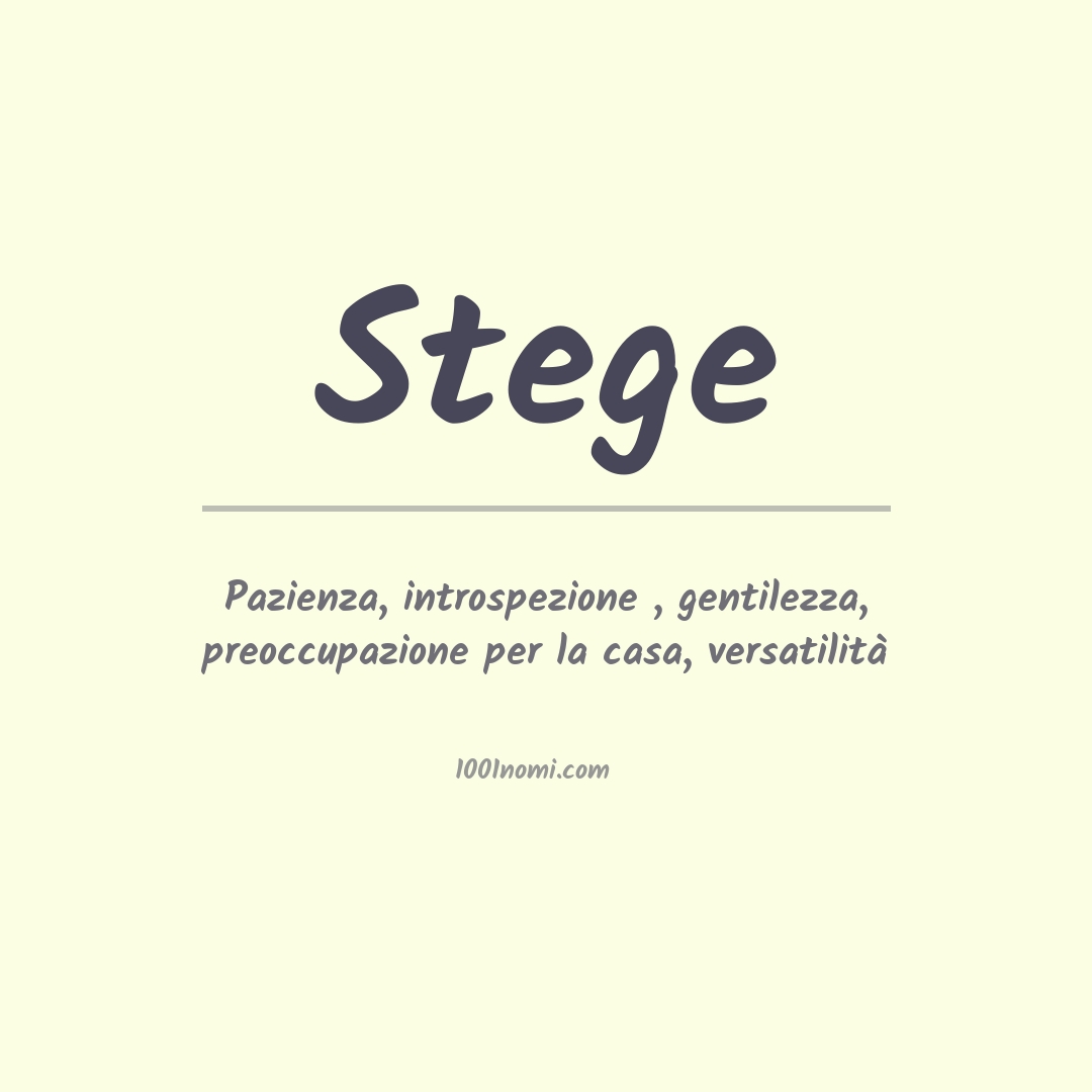 Significato del nome Stege