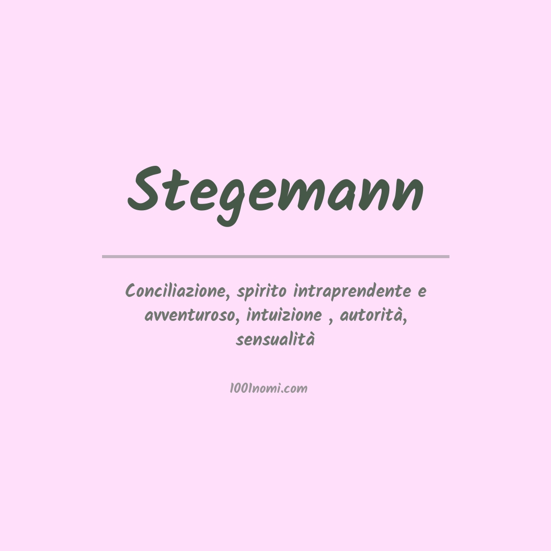 Significato del nome Stegemann