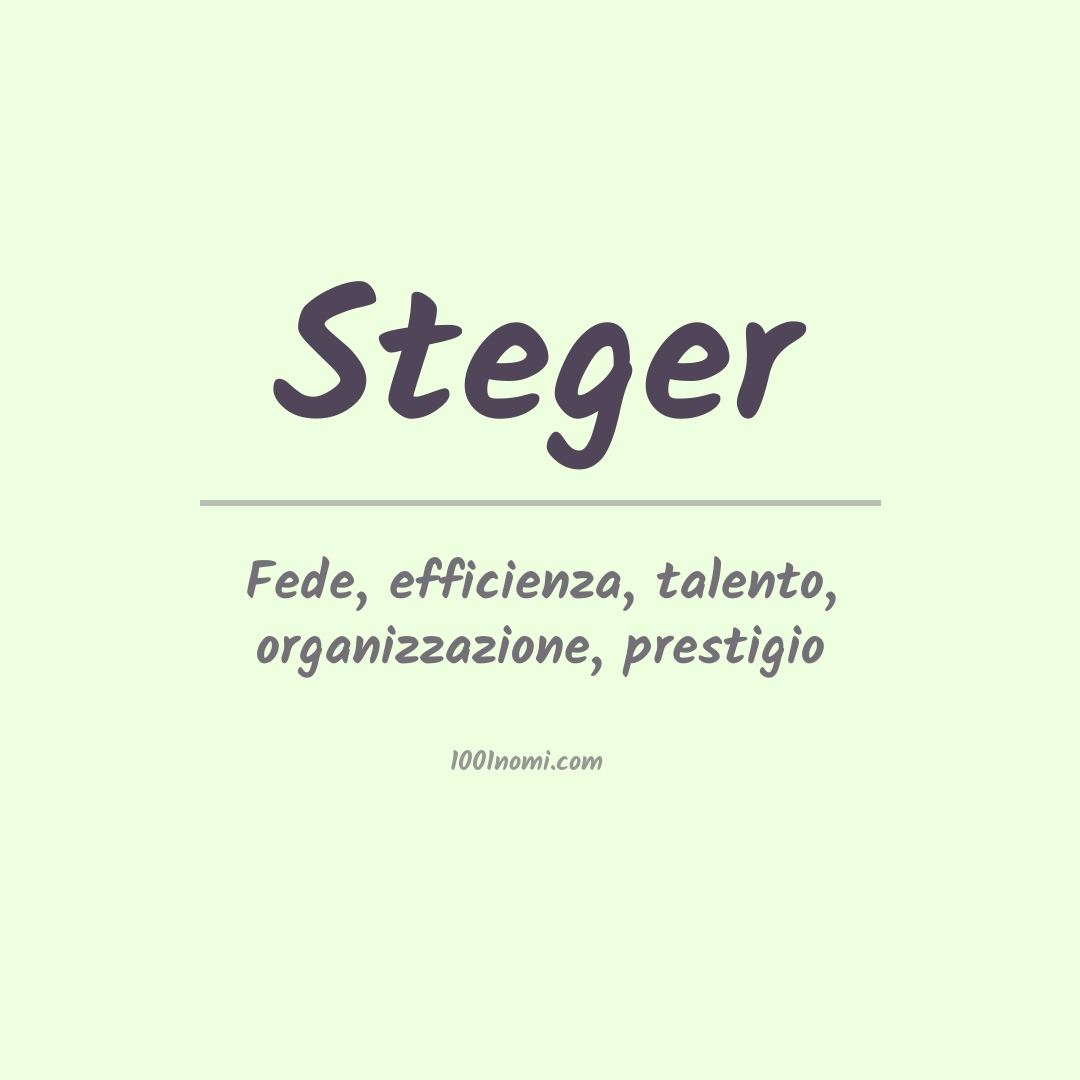 Significato del nome Steger