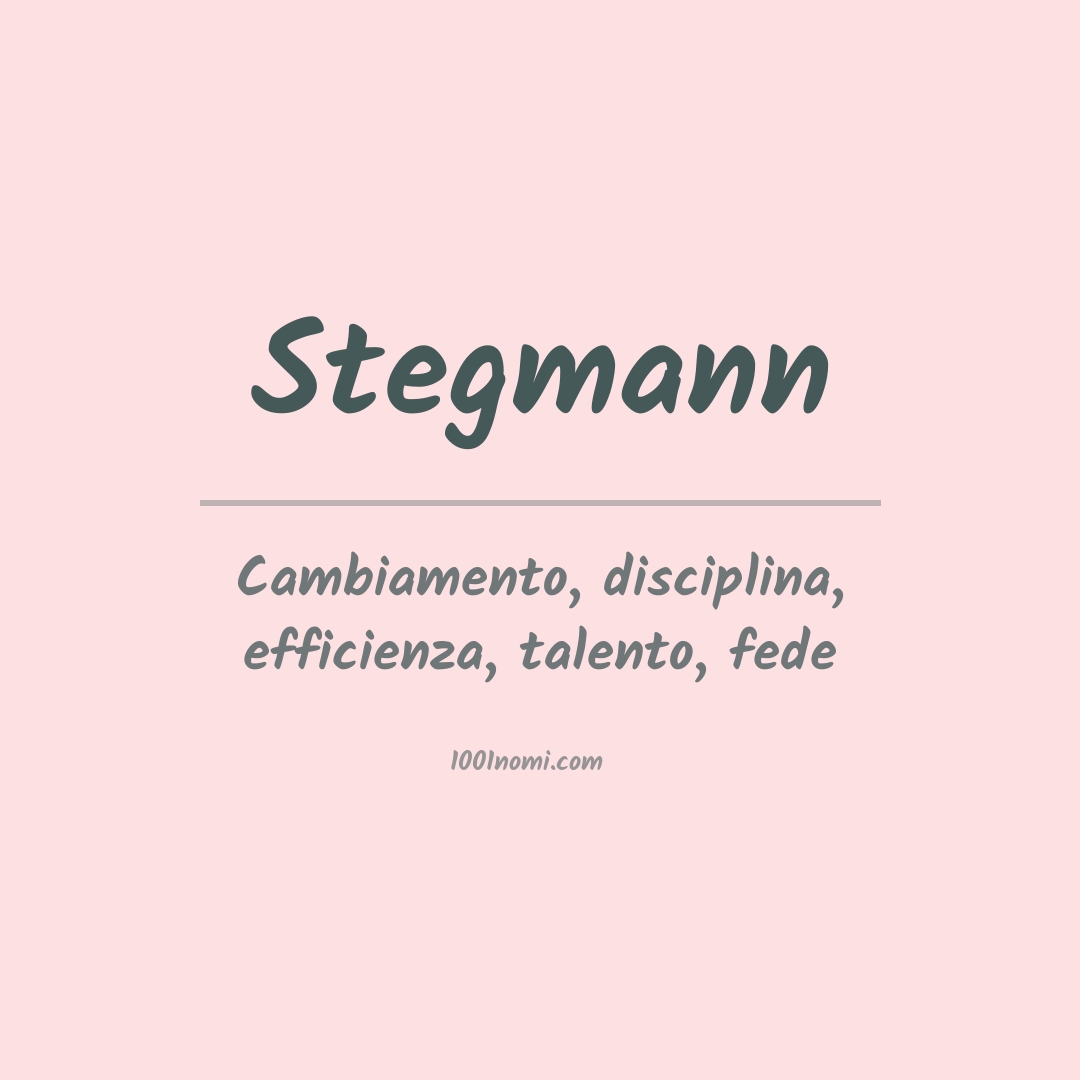 Significato del nome Stegmann