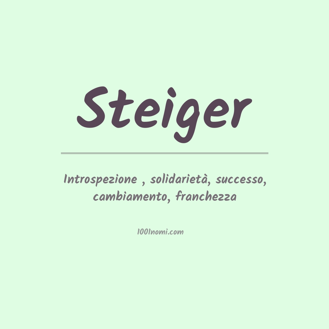 Significato del nome Steiger