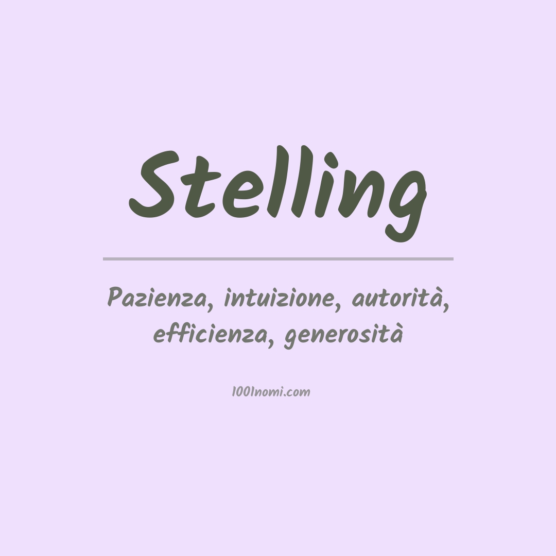 Significato del nome Stelling