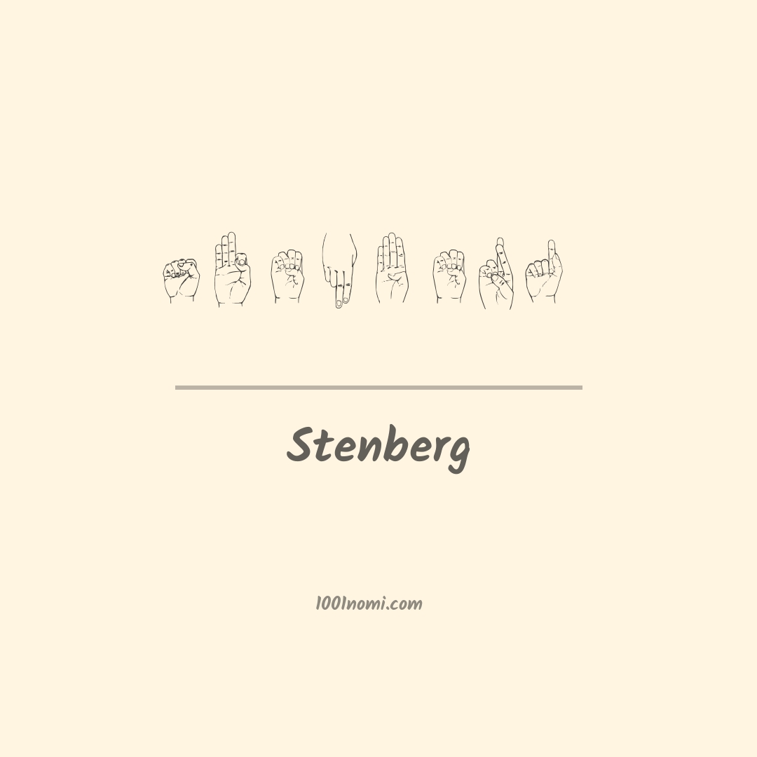 Stenberg nella lingua dei segni Stenberg nella lingua dei segni