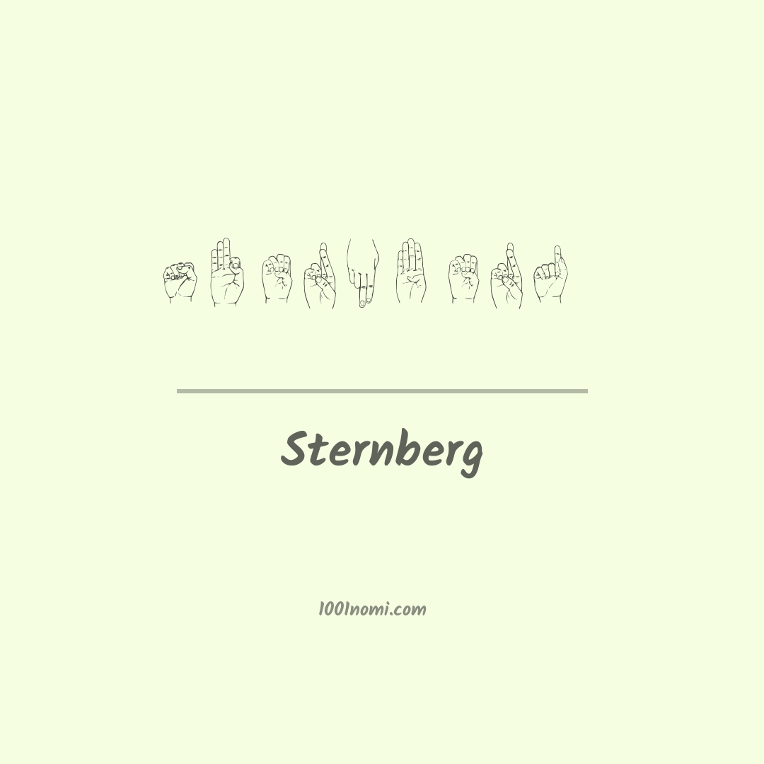 Sternberg nella lingua dei segni Sternberg nella lingua dei segni
