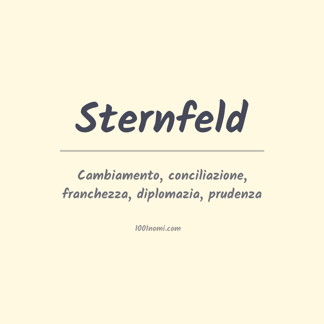Significato del nome Sternfeld Significato del nome Sternfeld