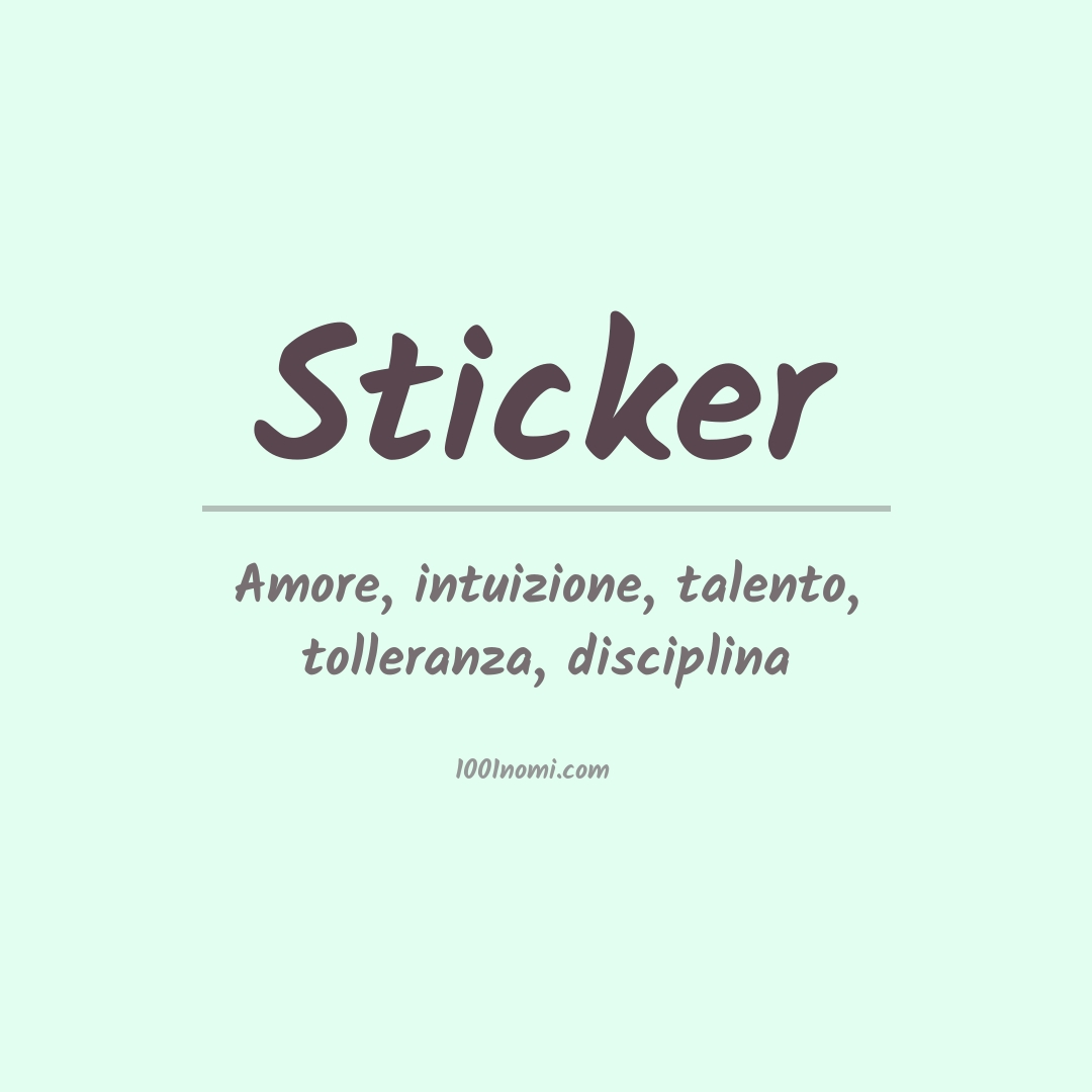 Significato del nome Sticker