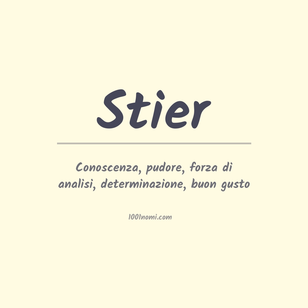 Significato del nome Stier