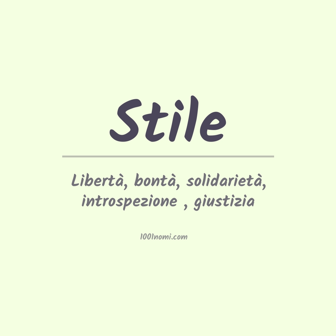 Significato del nome Stile