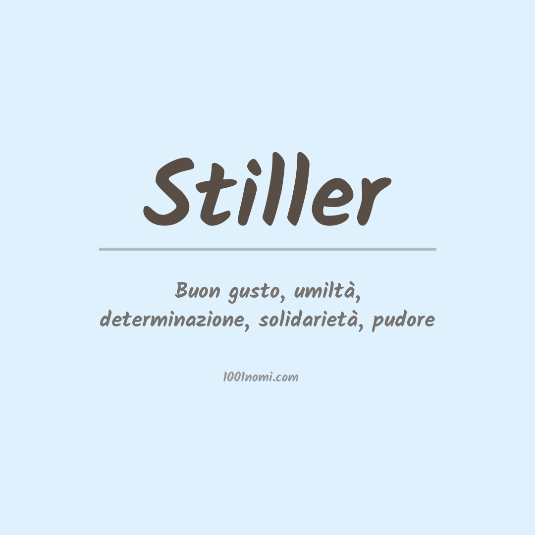 Significato del nome Stiller