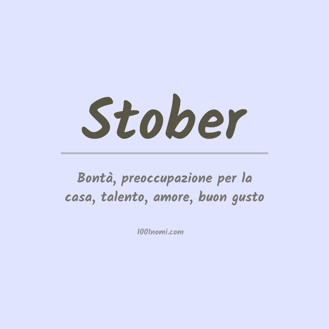 Significato del nome Stober