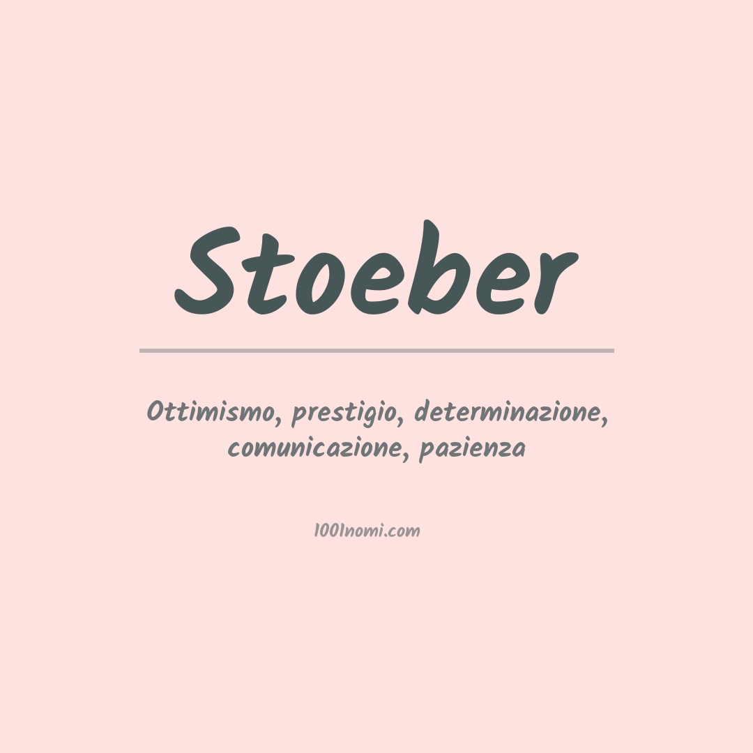 Significato del nome Stoeber