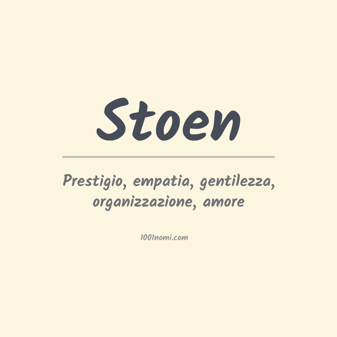 Significato del nome Stoen