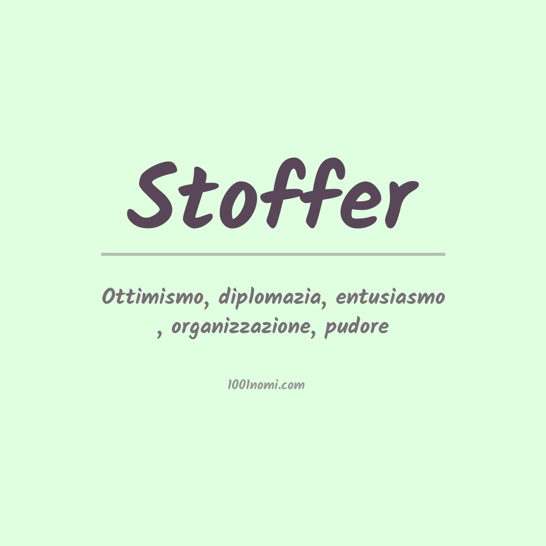 Significato del nome Stoffer