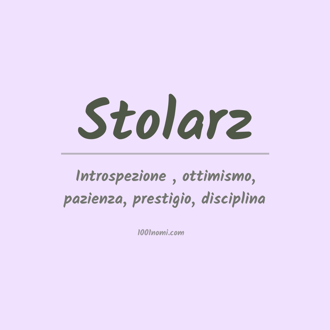 Significato del nome Stolarz