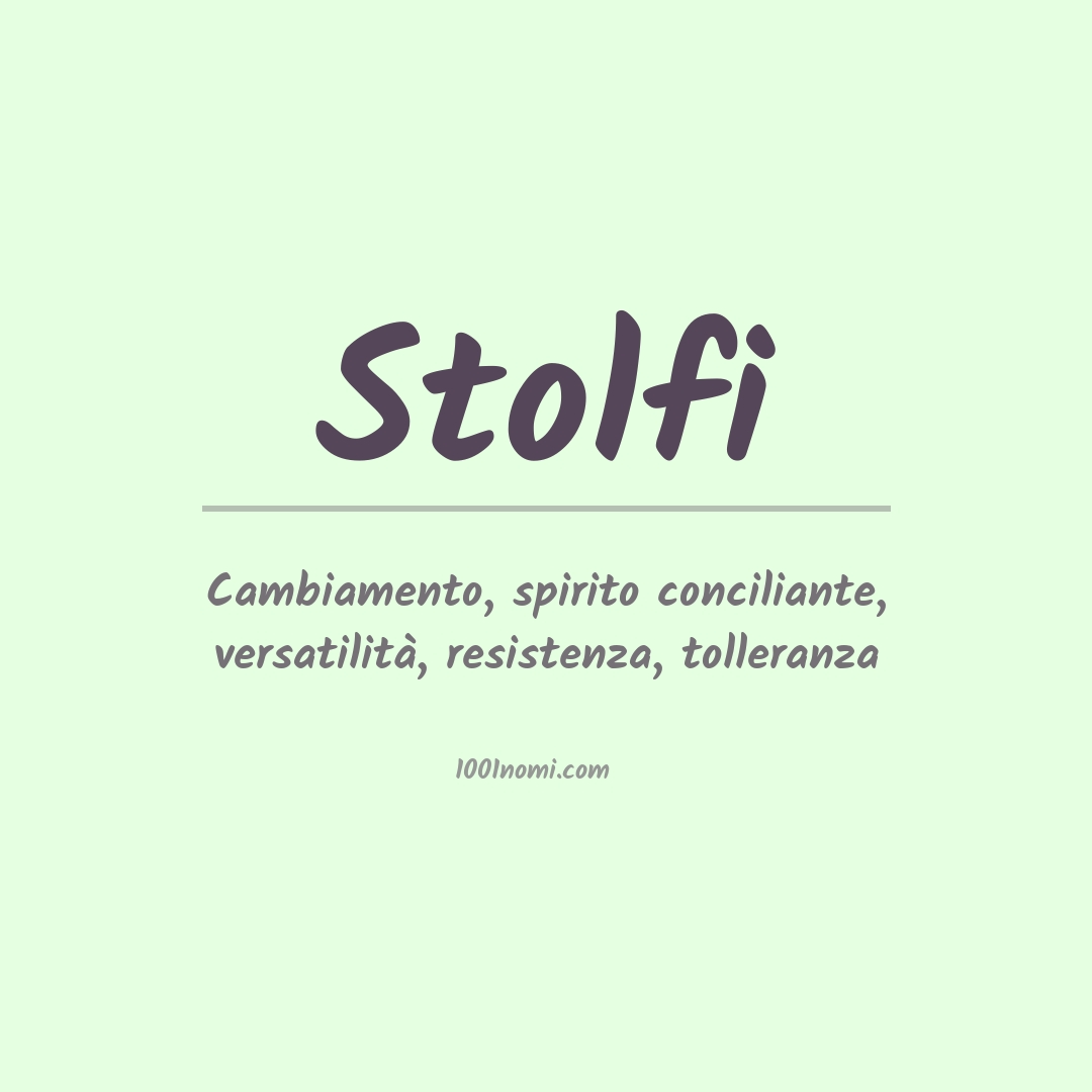 Significato del nome Stolfi