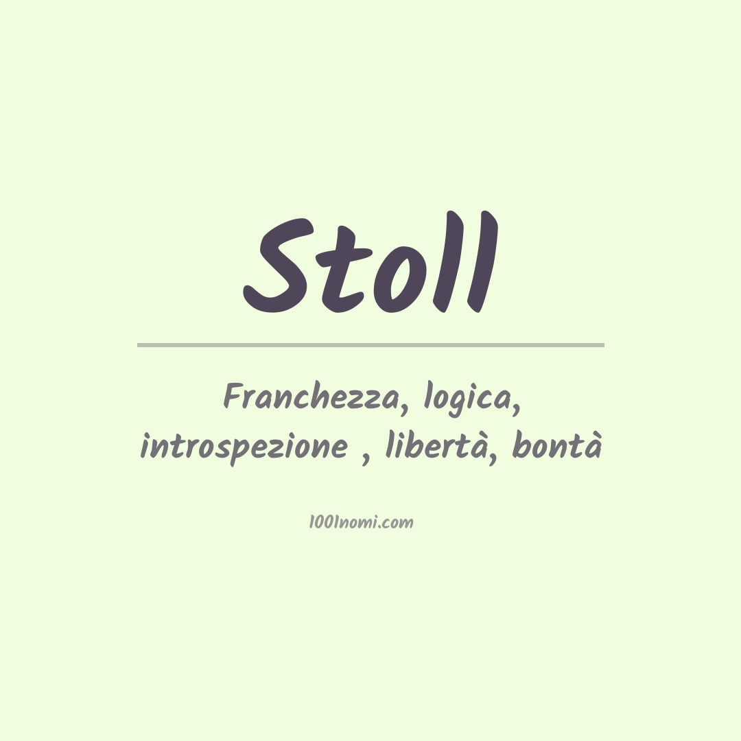 Significato del nome Stoll