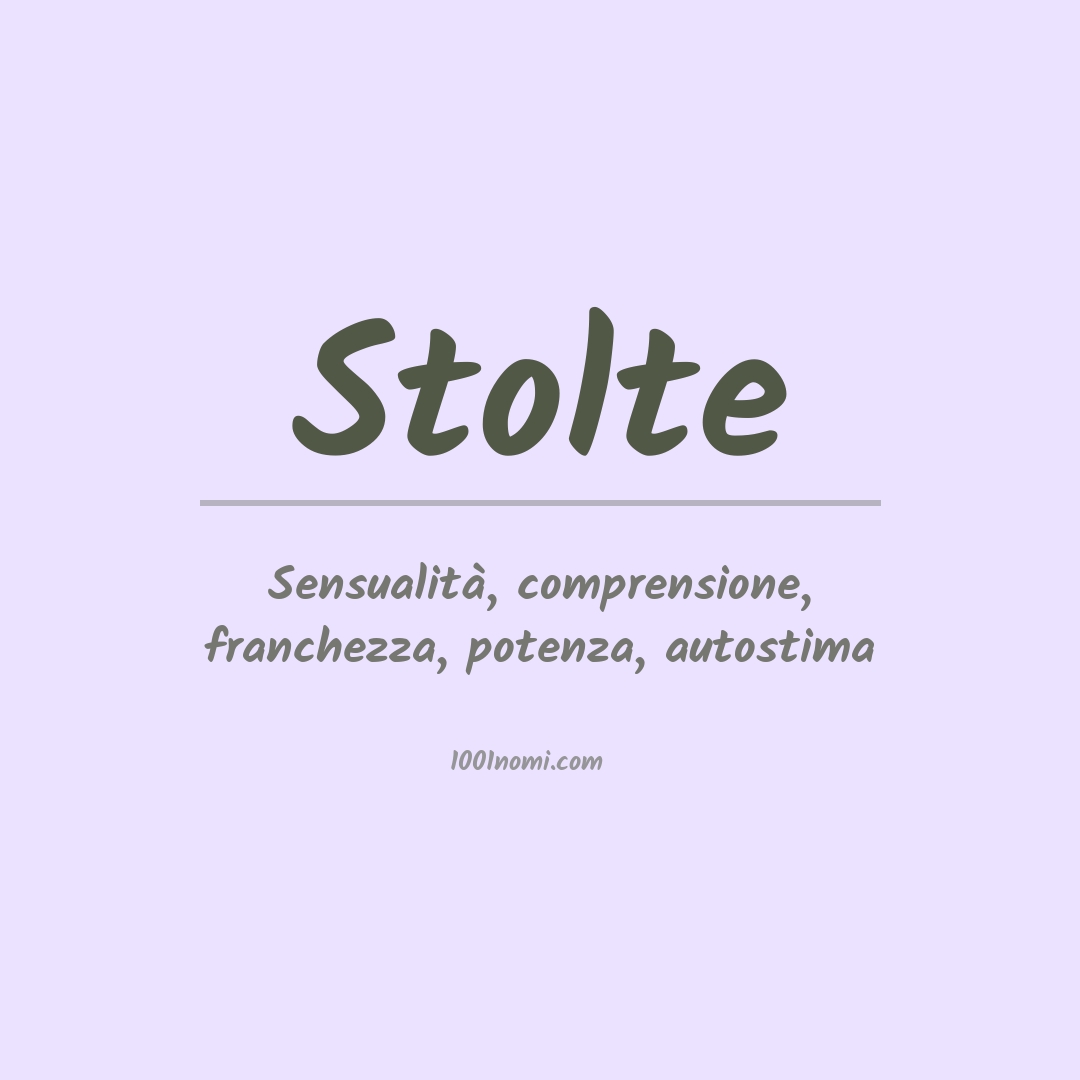 Significato del nome Stolte