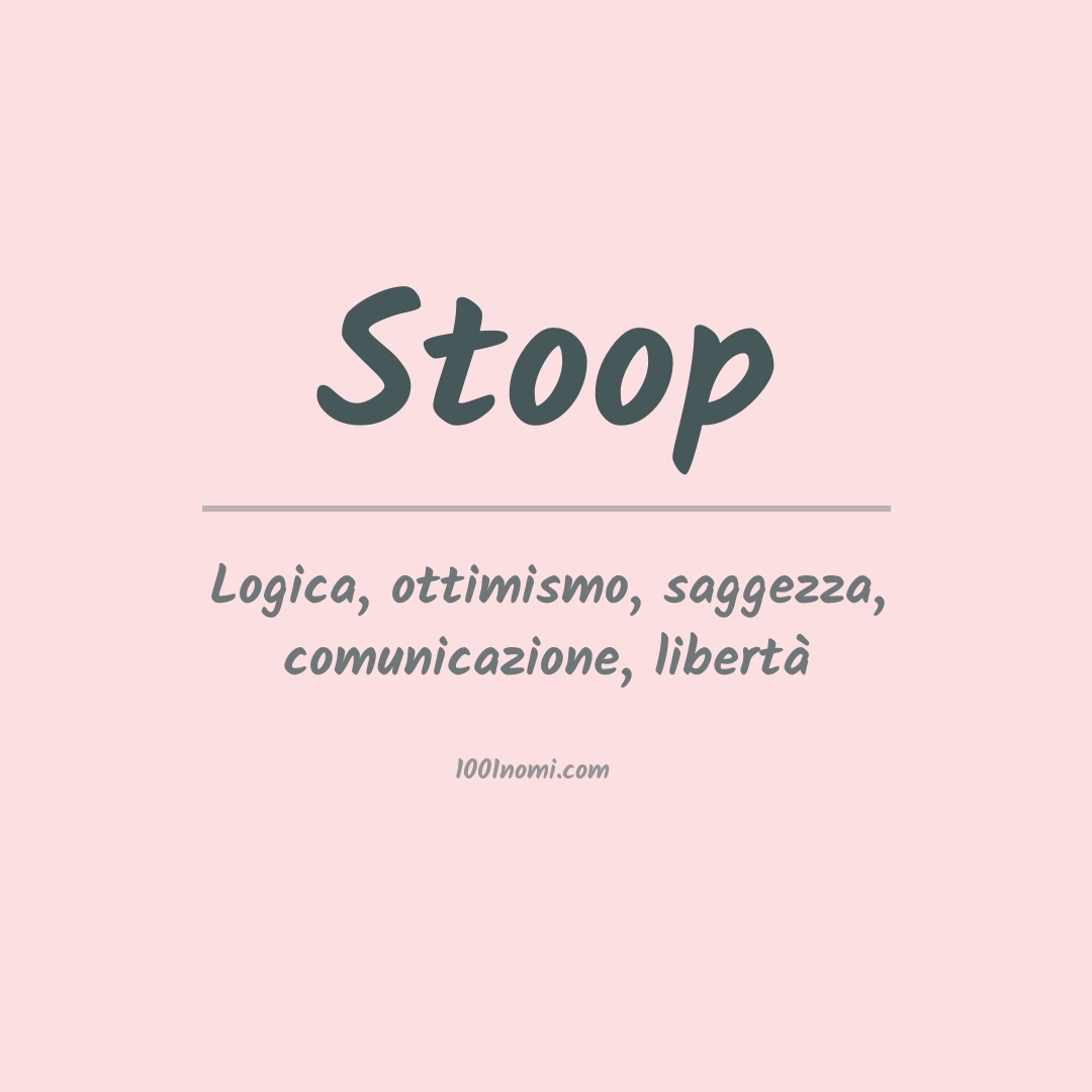 Significato del nome Stoop