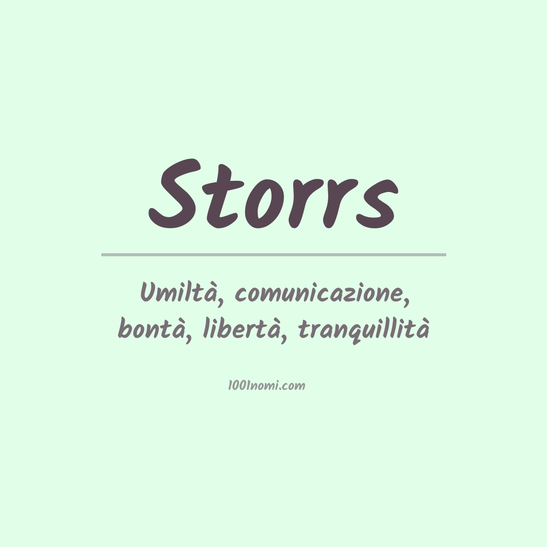 Significato del nome Storrs