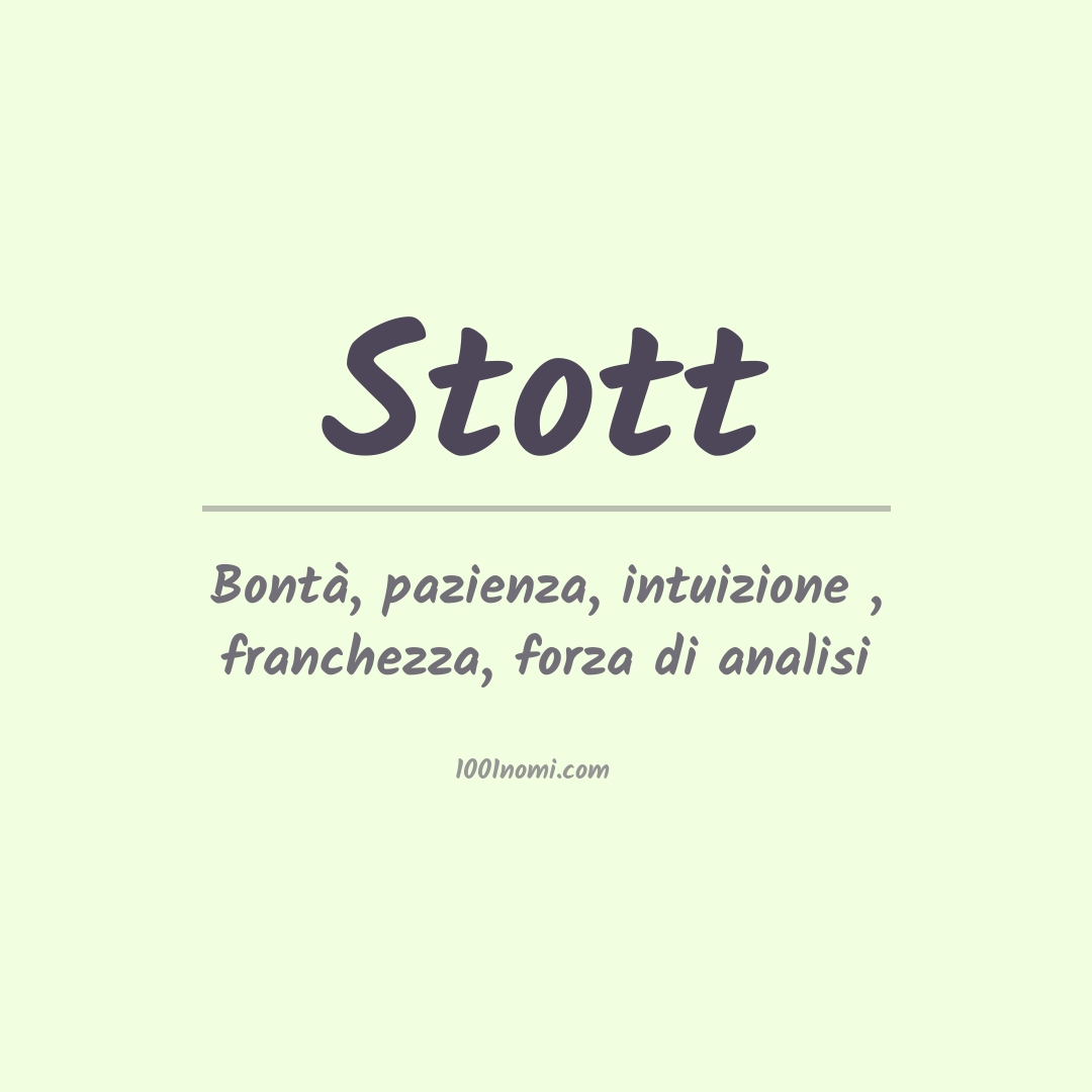 Significato del nome Stott