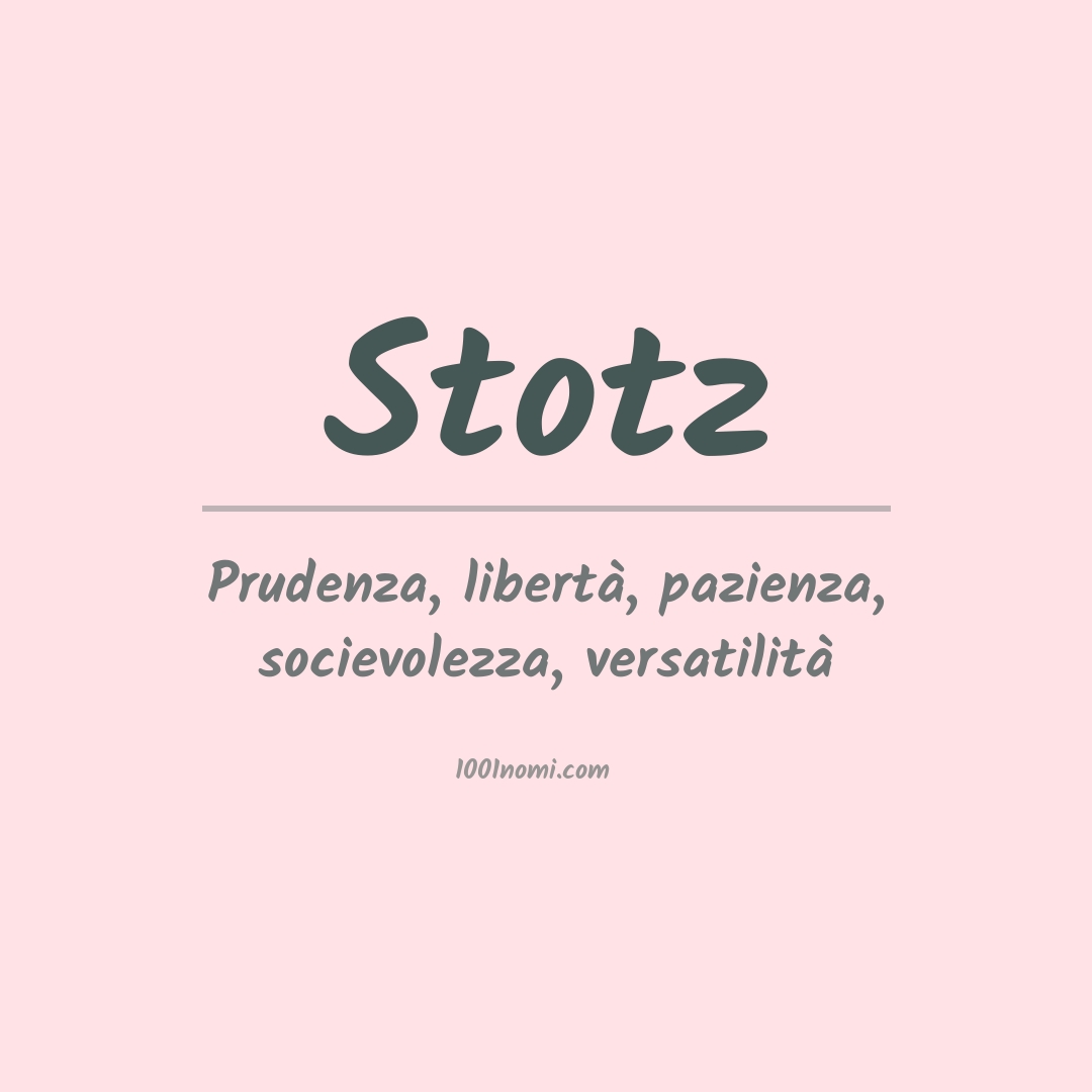 Significato del nome Stotz