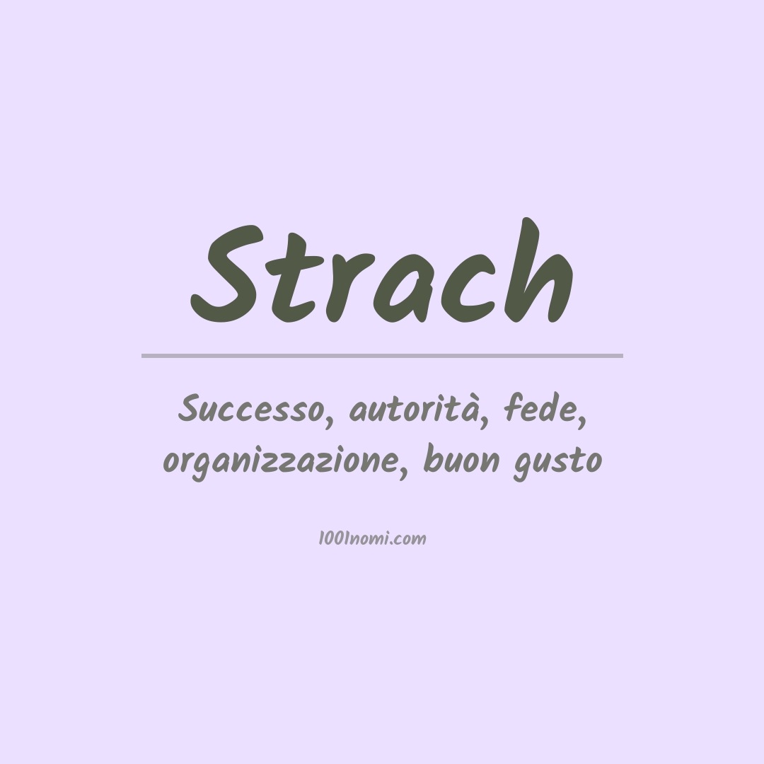 Significato del nome Strach