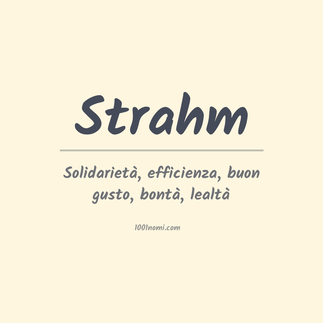 Significato del nome Strahm