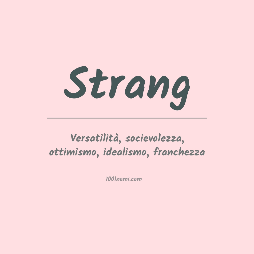 Significato del nome Strang