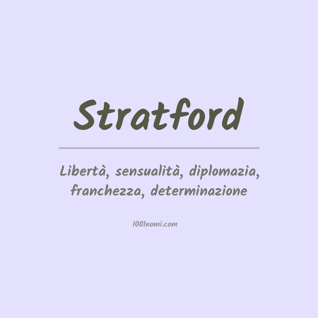 Significato del nome Stratford