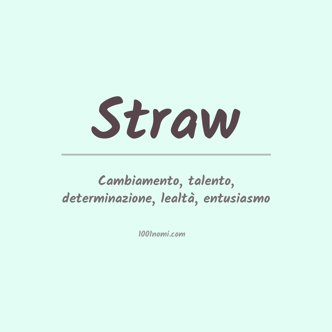 Significato del nome Straw