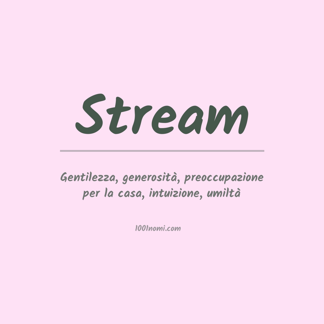 Significato del nome Stream