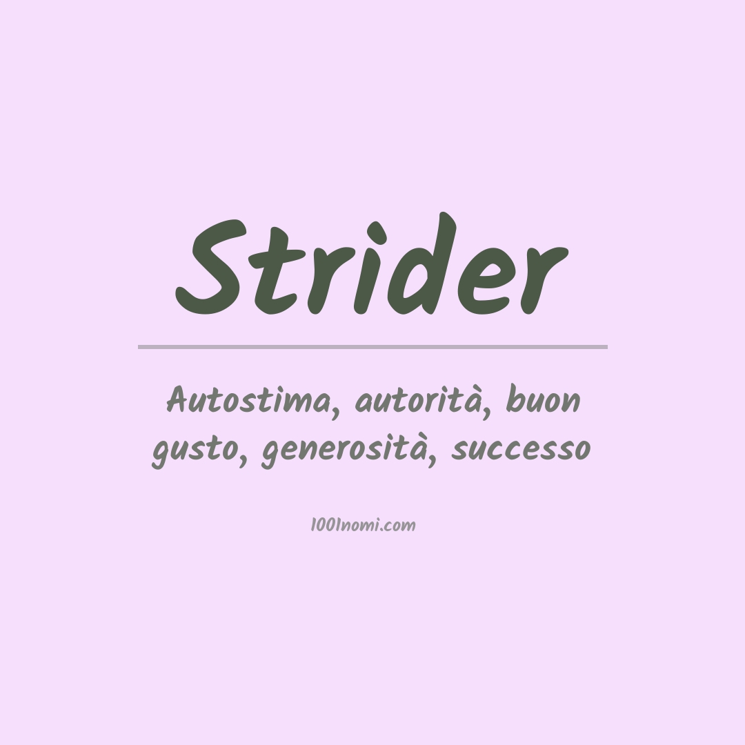 Significato del nome Strider