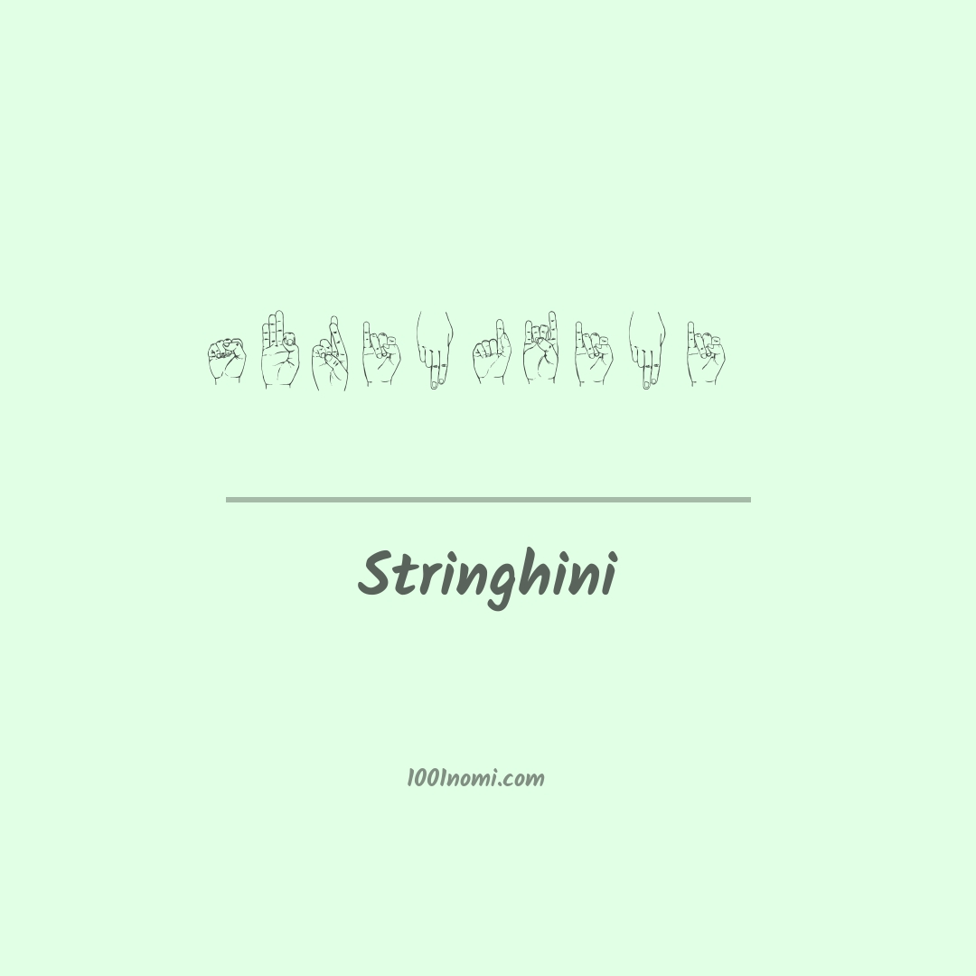 Stringhini nella lingua dei segni