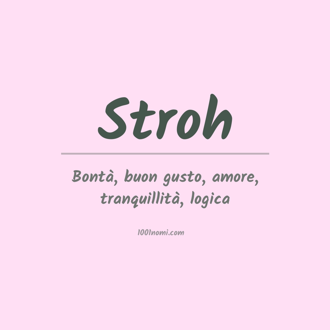 Significato del nome Stroh