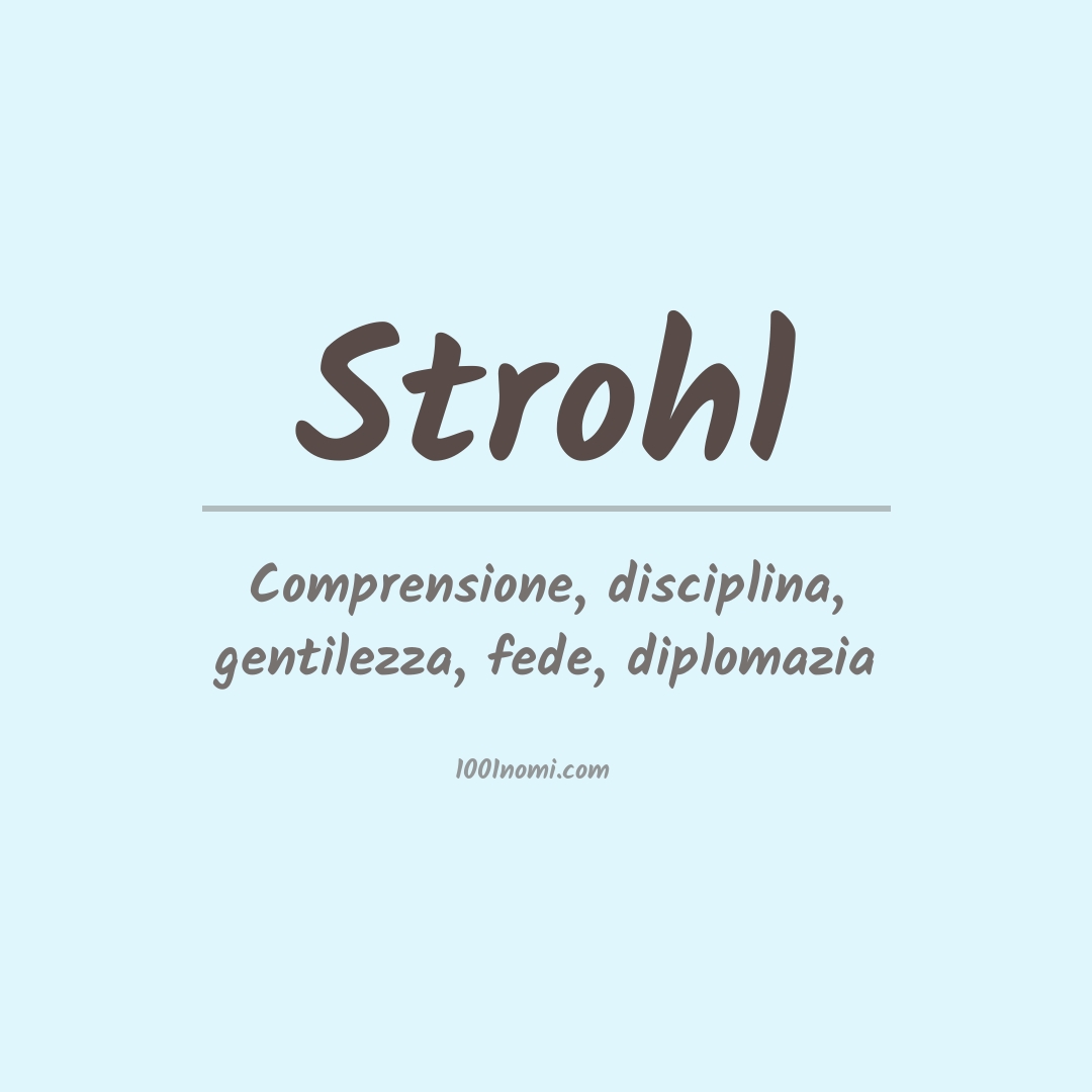 Significato del nome Strohl