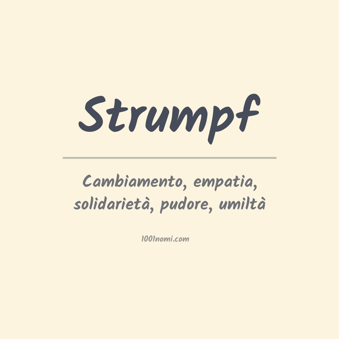 Significato del nome Strumpf