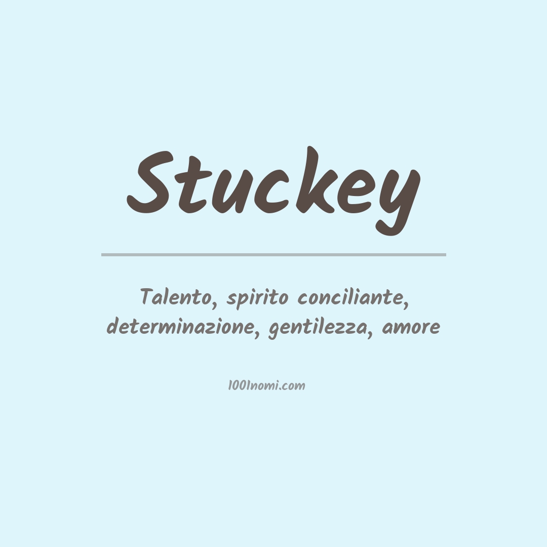 Significato del nome Stuckey