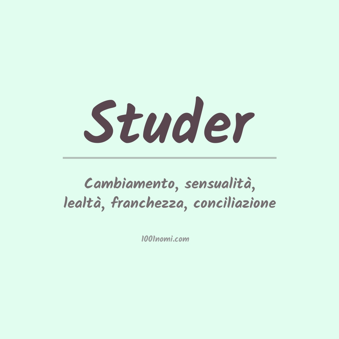 Significato del nome Studer