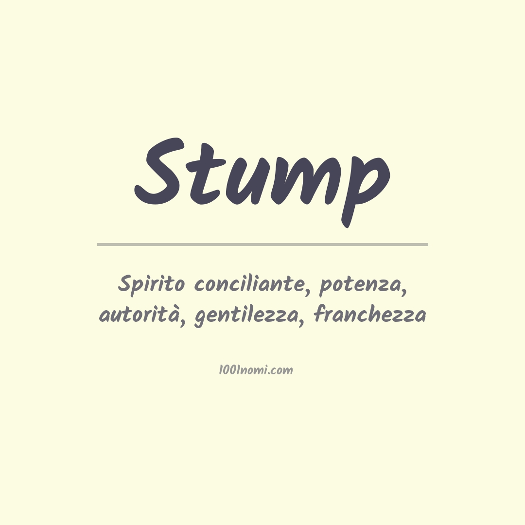 Significato del nome Stump