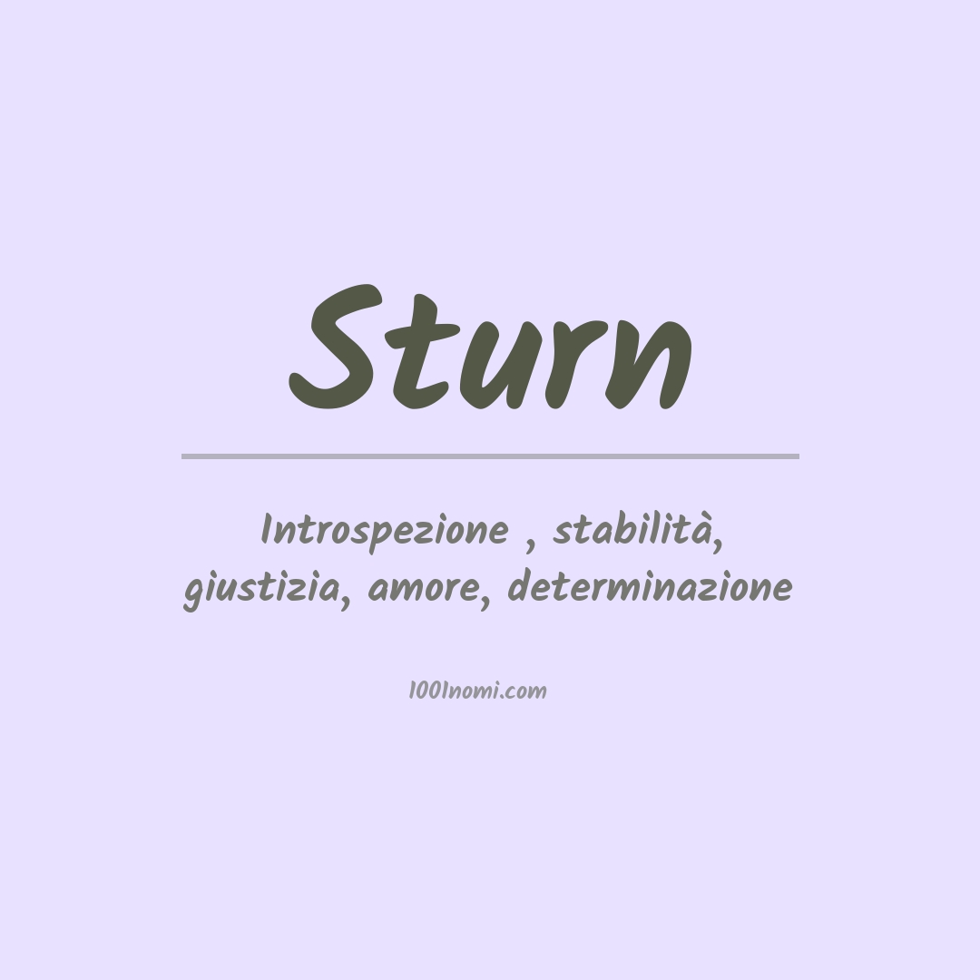 Significato del nome Sturn Significato del nome Sturn
