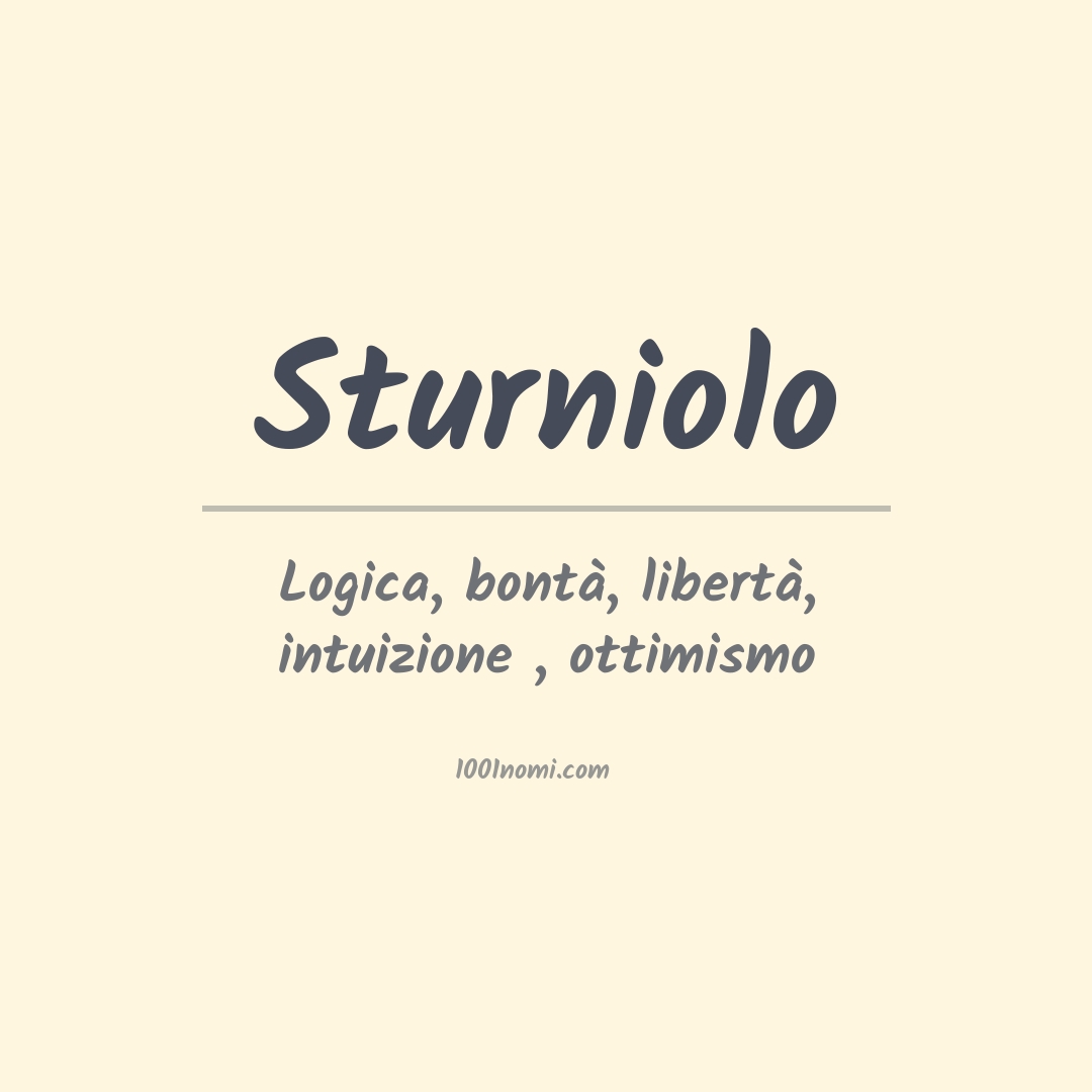 Significato del nome Sturniolo Significato del nome Sturniolo