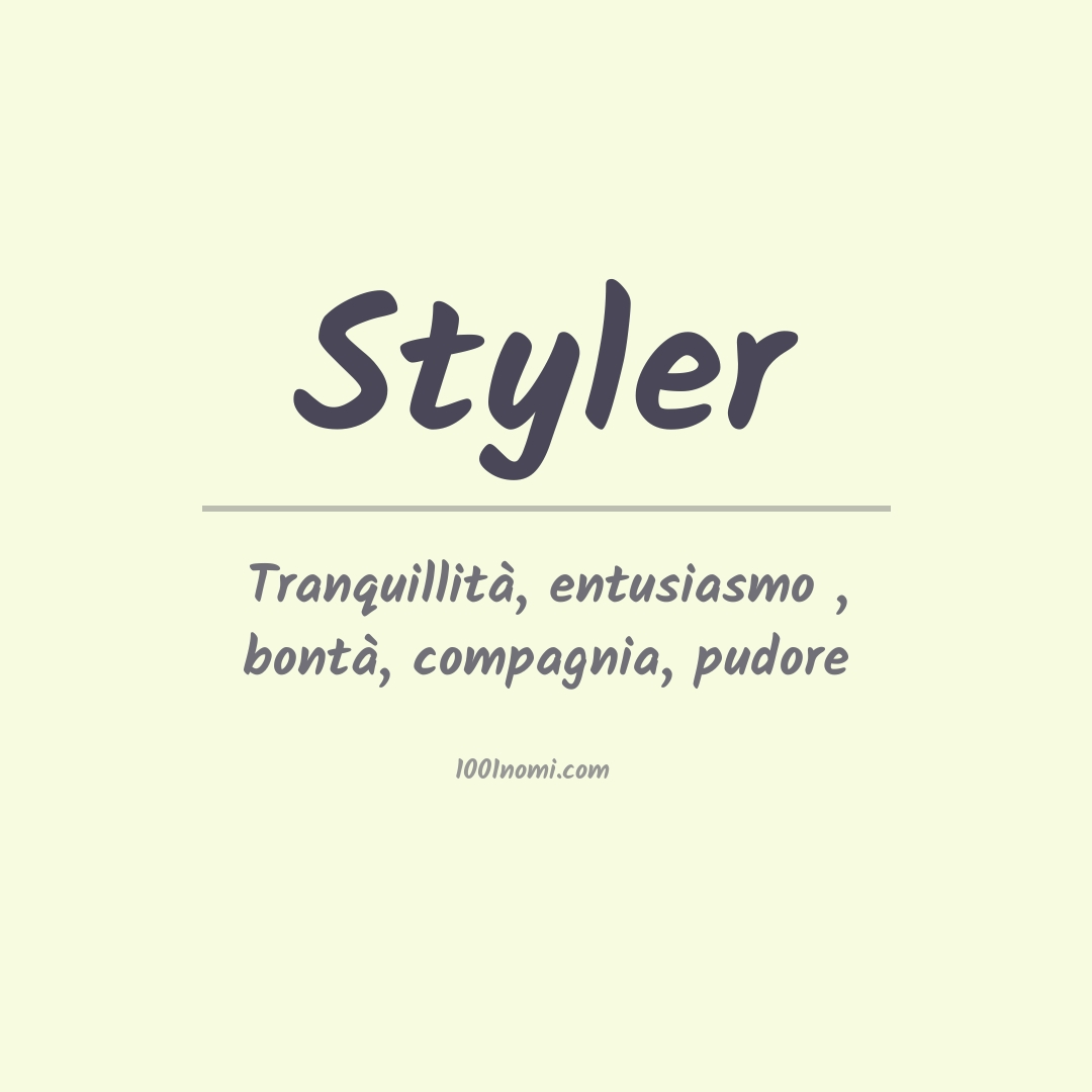 Significato del nome Styler