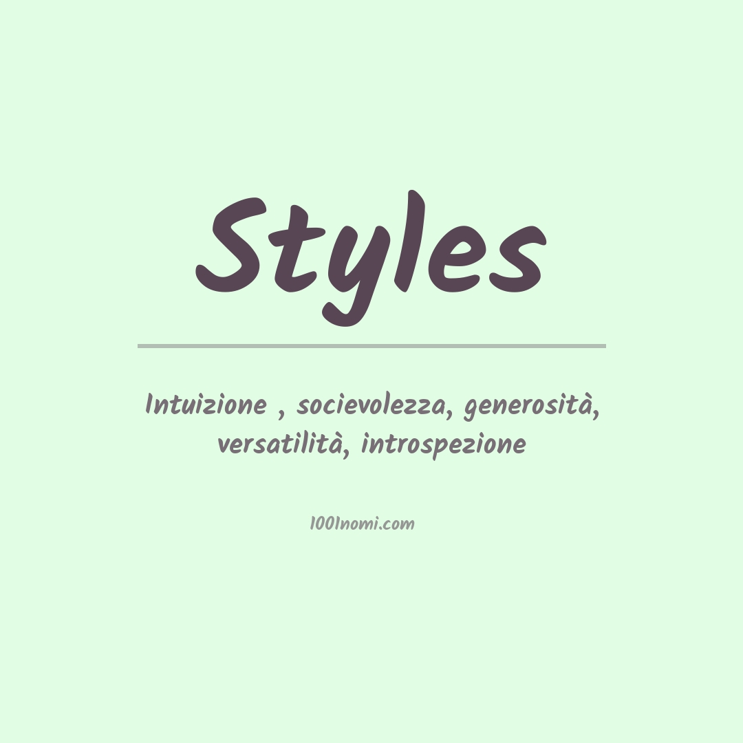 Significato del nome Styles