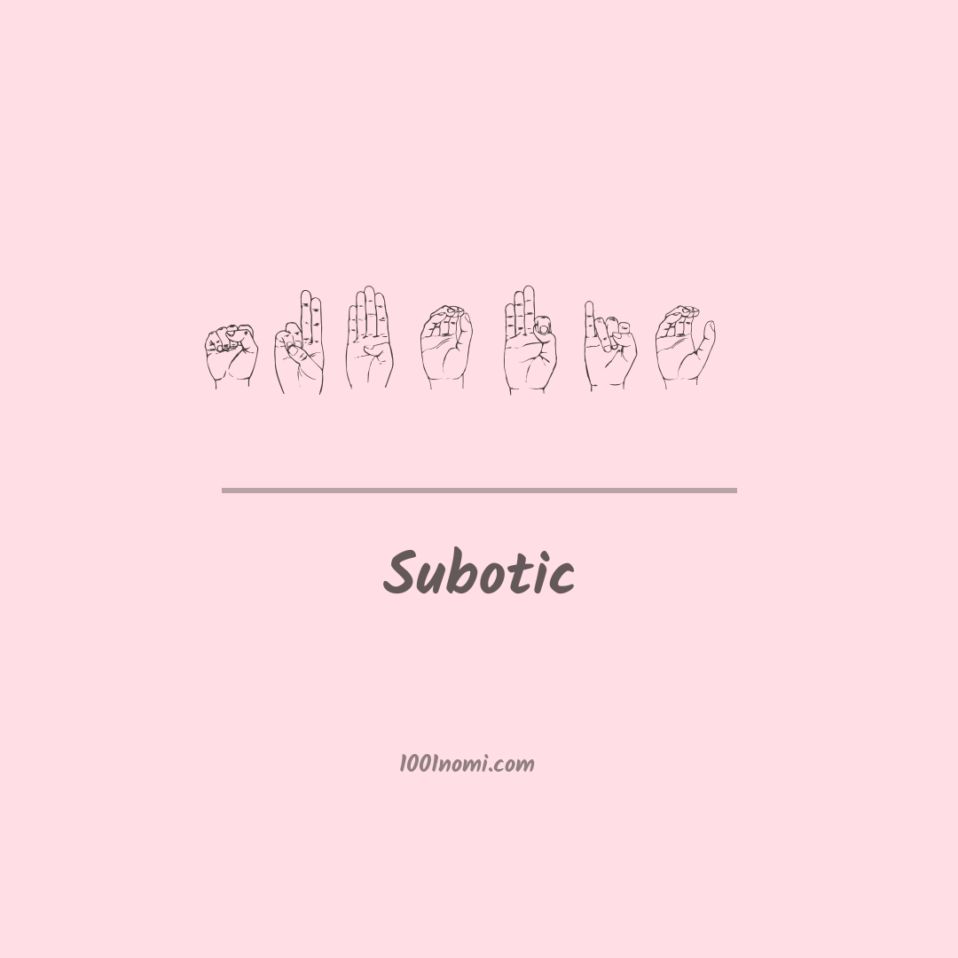 Subotic nella lingua dei segni