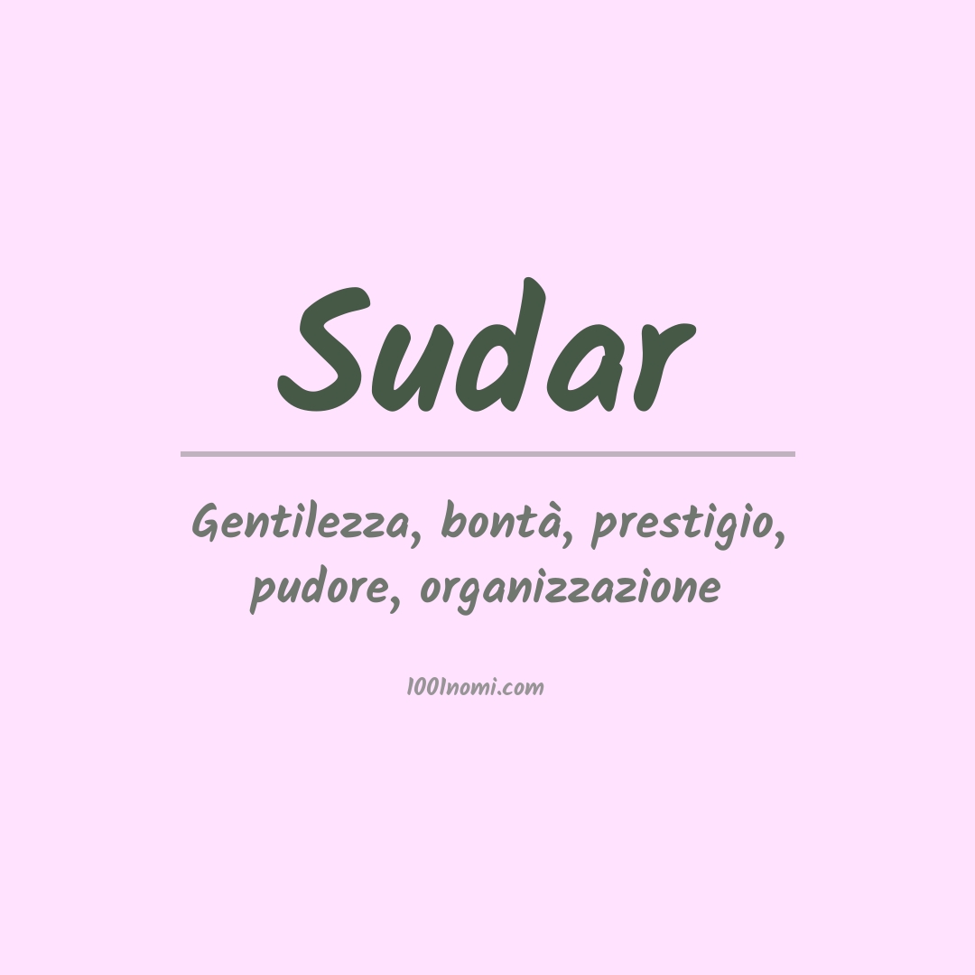 Significato del nome Sudar